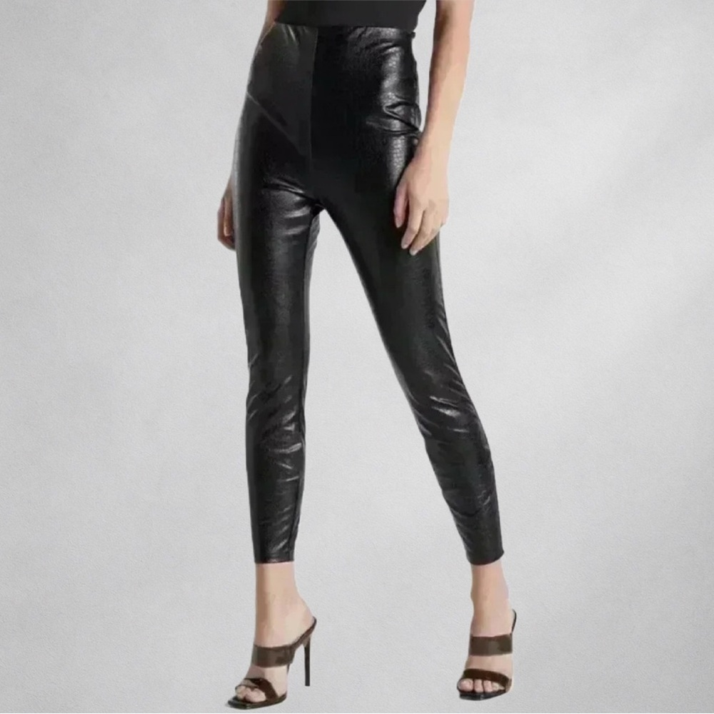 Express Women’s Leggings Size M High Waisted Croc Embossed Faux Leather